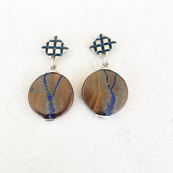 Boulder opal earrings