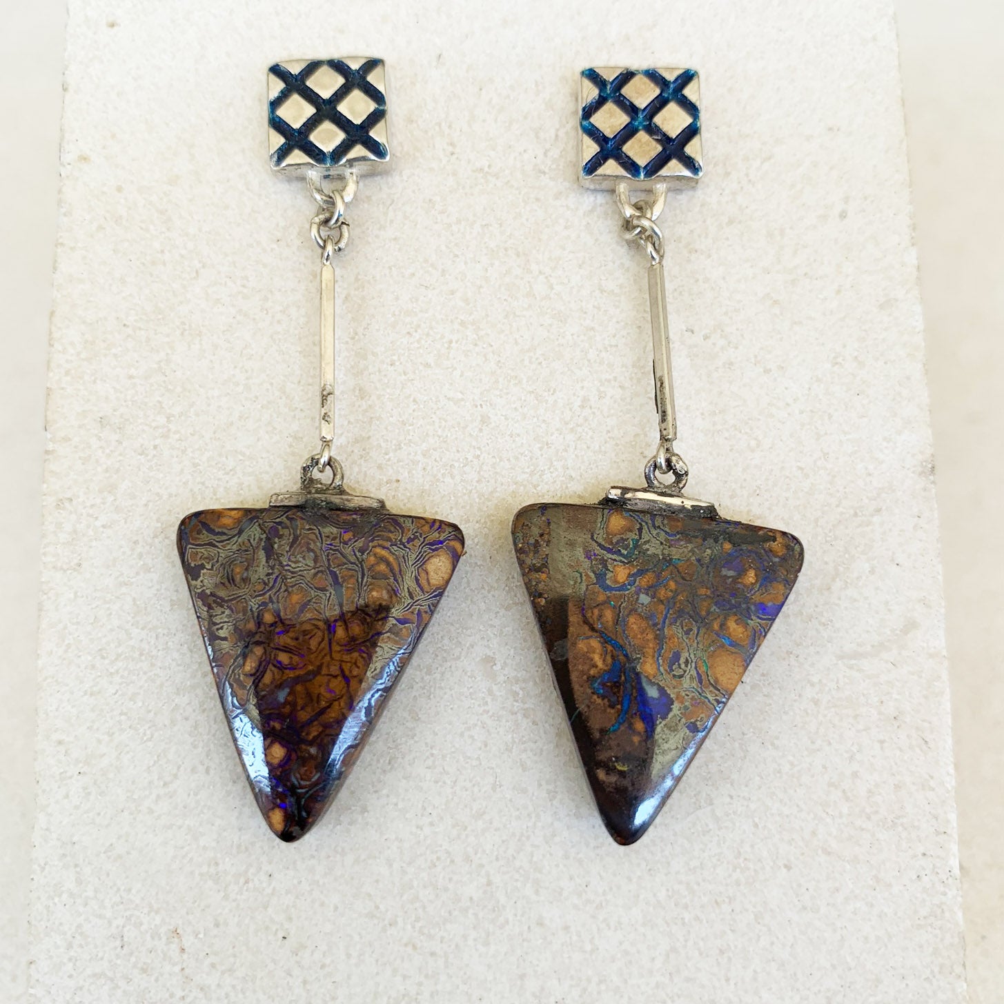 Boulder opal matrix earrings